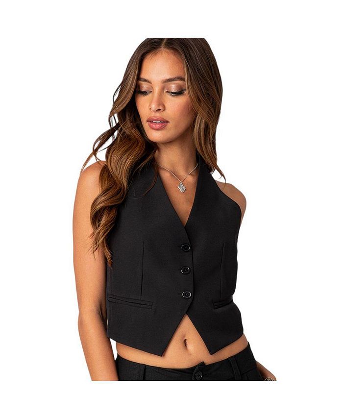 Edikted Women's Finn Open Back Vest Top Macy's