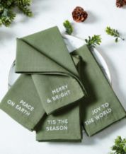 17 in. W x 17 in. L Elegance Plaid Damask Holly Green Fabric Napkins (Set  of 4)