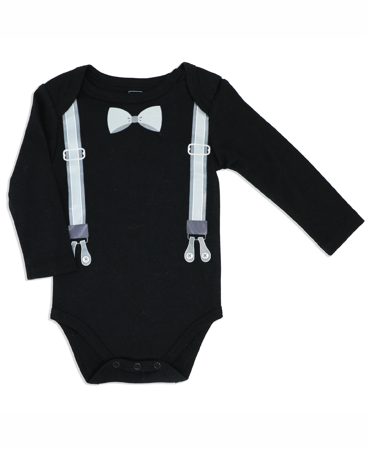 Shop Baby Mode Baby Boys Suspender Bodysuit, Pants And Socks, 3 Piece Set In Black