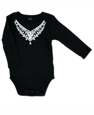Baby Girls Diamond Necklace Bodysuit, Pants and Socks, 3 Piece Set