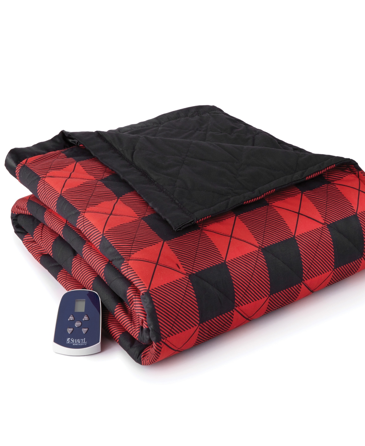 Shavel Micro Flannel 7 Layers Of Warmth Twin Electric Blanket In Buffalo Check Red