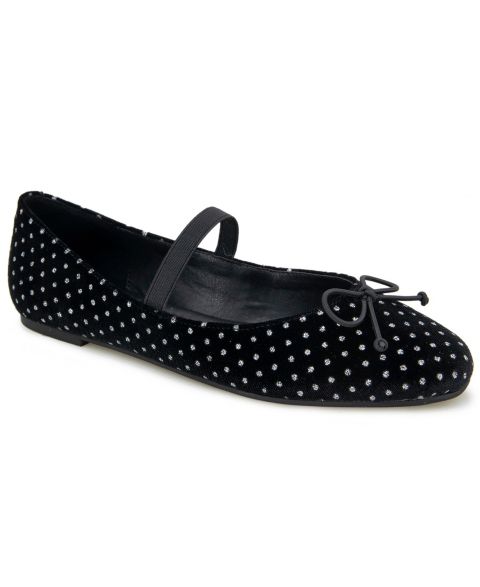 Женские балетки Kenneth Cole New York Myra Square Toe Ballet Flats, цвет: Чёрный / Серебристый