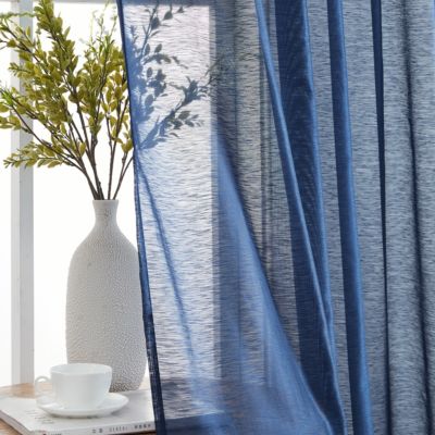 Lauren Semi Sheer Light Filtering Transparent Pocket Top & Back Tab Lightweight Window Curtains Drapery Panels Bedroom & Living Room, 2 Panels