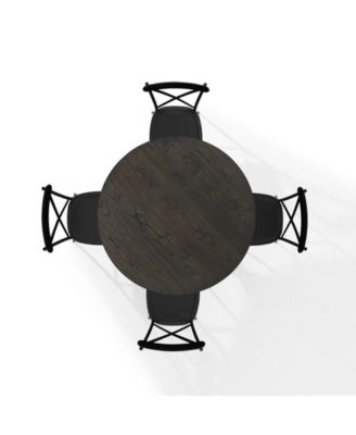 Furniture Hayden 5 Piece Wood Round Dining Table Set W/Camille Chairs