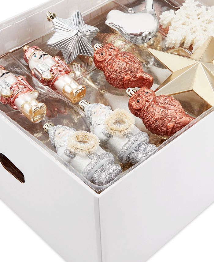 Holiday Lane Macy's Boxed Set of 75 Ornaments with Tree Topper, Created