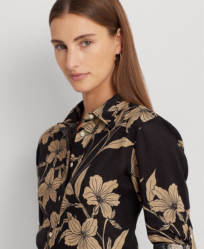 Lauren Ralph Lauren Women's Floral Linen Shirt - Macy's