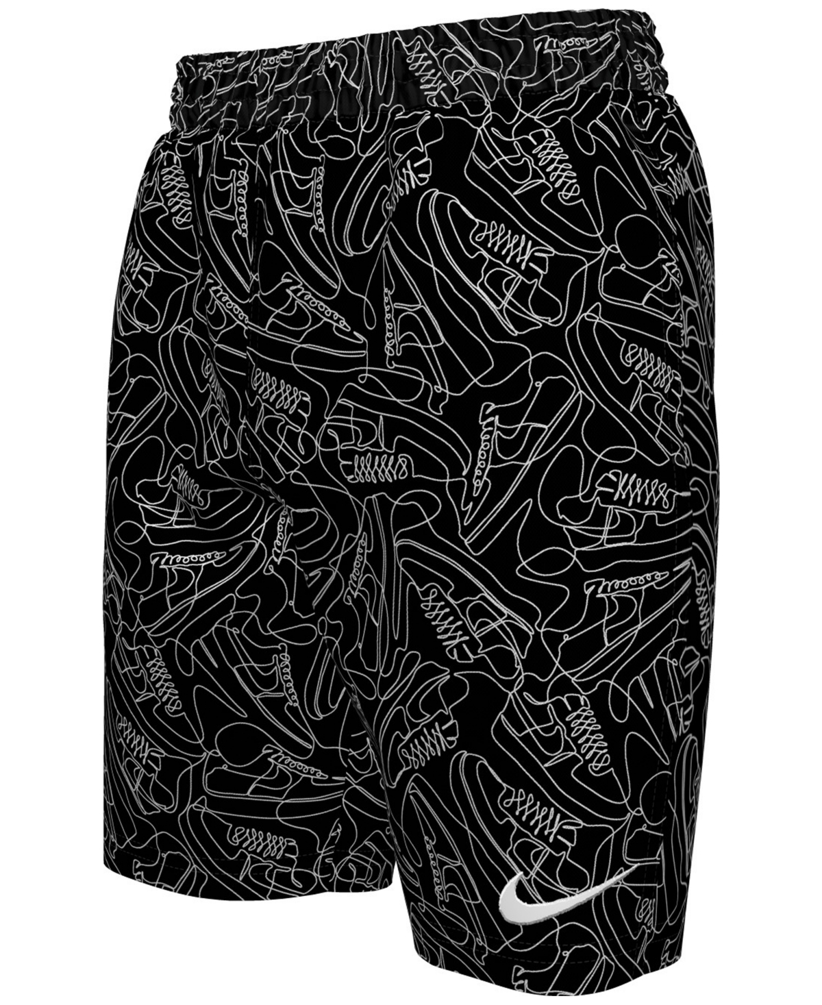 Nike Kids' Big Boys Sneakers 7" Volley Swim Shorts In Black