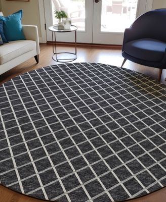 York Washable YO1 8' x 8' Round Area Rug