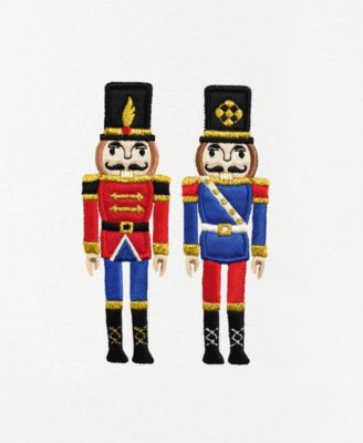 Christmas Nutcrackers Embroidered Luxury 100% Turkish Cotton Hand Towels, 2 Piece Set