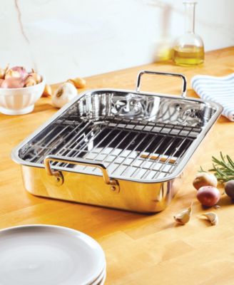 Classic Series Stainless Steel 17" x 12.25" Roaster with Rack
