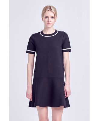 Women's Knit Contrast Mini Dress