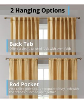 Lopez Velvet Premium Soft Light Filtering Back Tab Rod Pocket Window Treatment Curtain Drapery Panels for Bedroom & Living Room - Set of 2 Panels