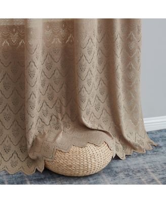 Monaco Premium Soft Decorative Ombre Lace Semi Sheer Light Filtering Rod Pocket Window Treatment Curtain Drapery Panels for Bedroom & Living Room - Set of 2 Panels