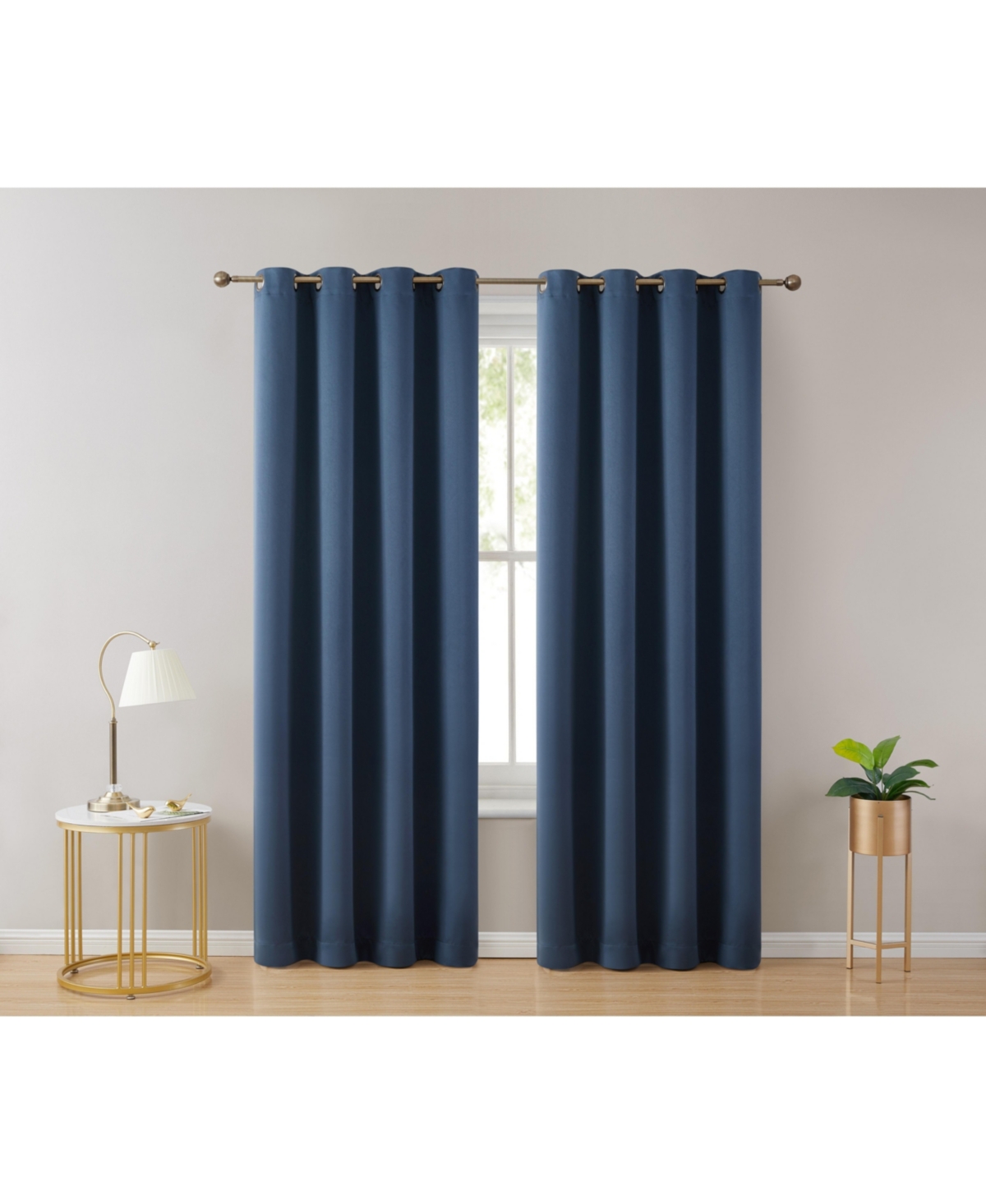 Laurance Full Shaded Blackout Curtains - Thermal Insulation Light Blocking Home Theater Grommet Window Drapery Basement Curtains, Set of 2 - Mi