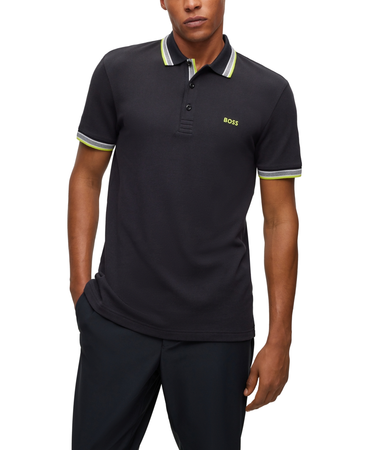 Hugo Boss Polo Shirt Boss Men Color Black In Charcoal