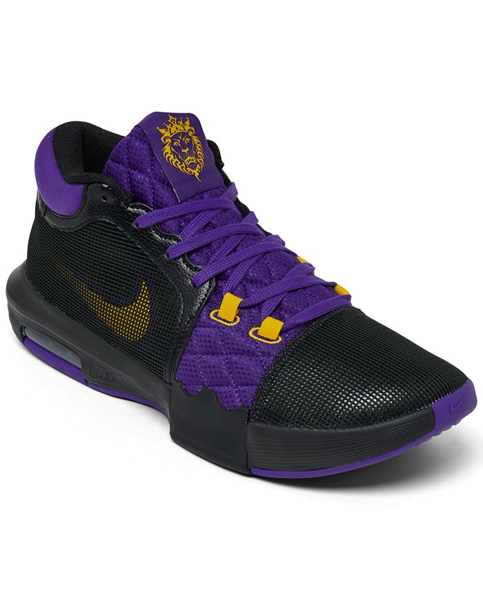 Mens Nike LeBron Witness 5 Lakers Shoes Sneakers Black Purple