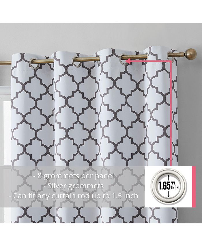 HLC.me Lattice Print Drape Blackout Curtains Pattern Weather