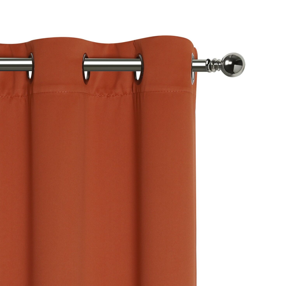 Kate Aurora Hotel Living 2 Pack 100% Blackout Grommet Top Orange Spice Curtain Panels