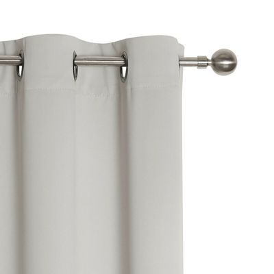 Hotel Living 2 Pack 100% Blackout Grommet Top Ivory Beige Curtain Panels