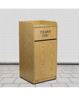 Wood Tray Top "Thank You" Restaurant Food Court Receptacle