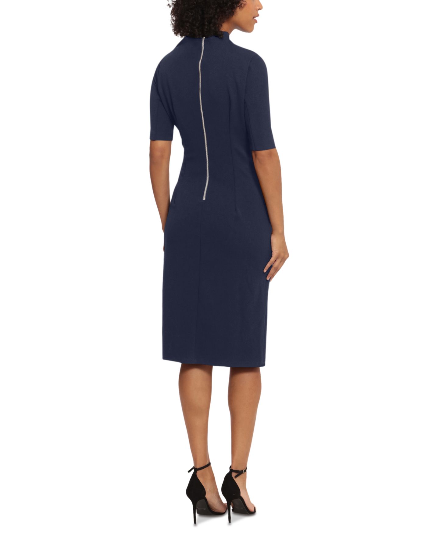 Женское платье Maggy London Ruched Sheath, цвет: Сумеречный тёмно-синий — фото 2