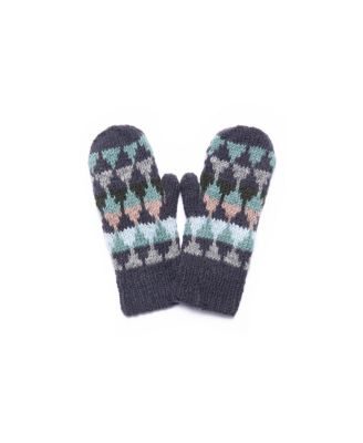 Women's Artisan Hand-Knit Jaya Harlequin Wool Mitten