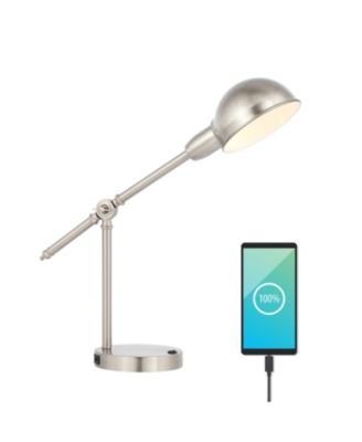 Curtis Vintage Industrial Iron Adjustable Dome Shade LED Task Lamp with USB Charging Port