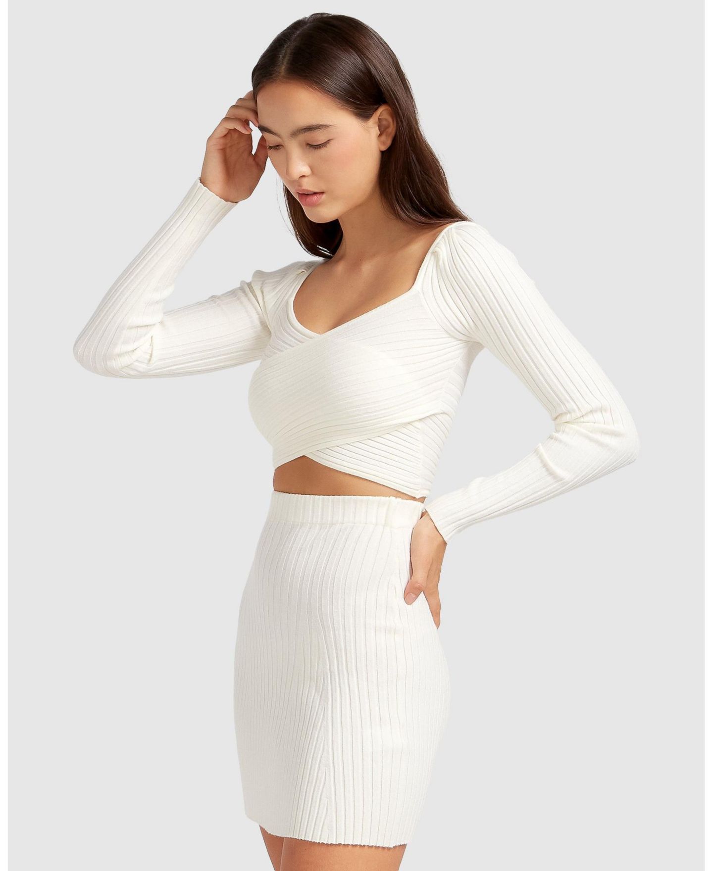Женский топ Belle & Bloom Forget Me Not Knit Crop, цвет: Кремовый — фото 2