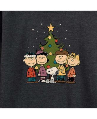 Air Waves Trendy Plus Size Snoopy Christmas Tree Graphic Long Sleeve Pullover Top