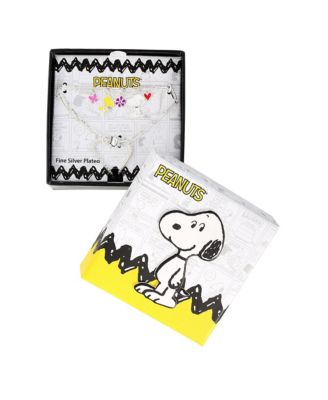 Snoopy Enamel Charm Woodstock, Flowers, Heart Lariat Paper Clip Chain Bracelet