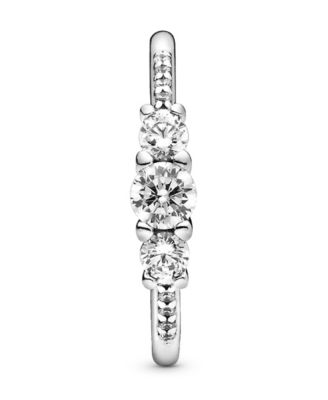 Cubic Zirconia Timeless Clear Three-Stone Ring