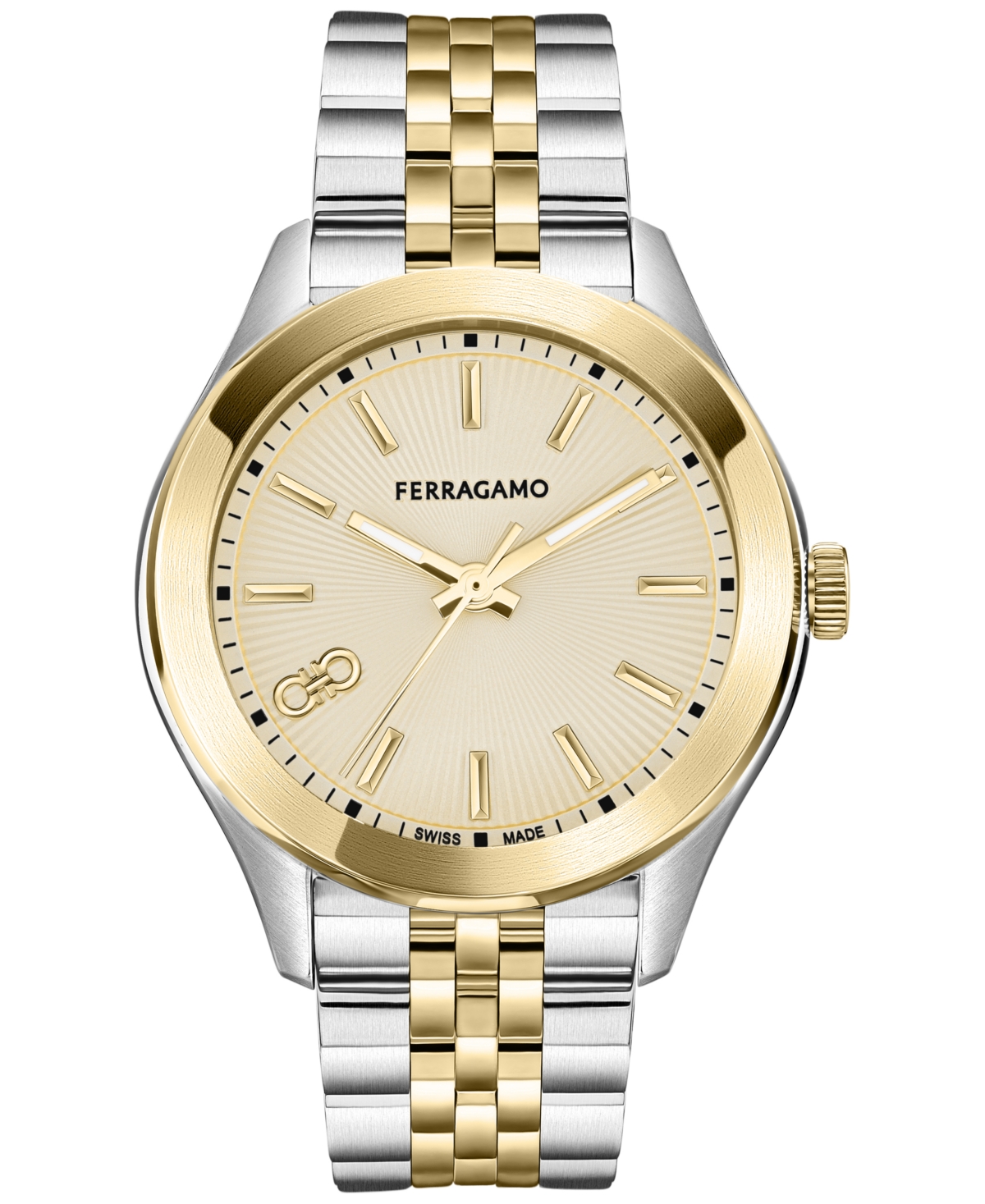 Ferragamo Salvatore  Women's Swiss Classic Two-tone Stainless Steel Bracelet Watch 38mm In Gold