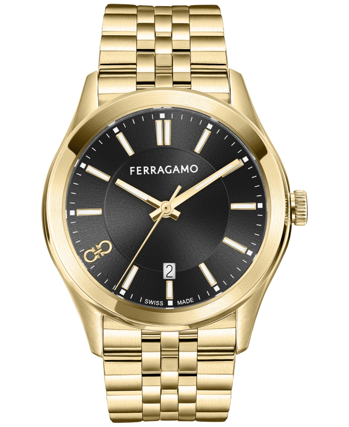 Ferragamo Salvatore  Men's Swiss Classic Gold Ion-plated Stainless Steel Bracelet Watch 42mm In Ip Yellow Gold