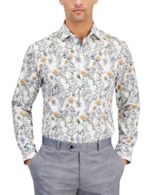 Bar III Men s Slim Fit Bird Floral Dress Shirt Created for Macy s Macy s