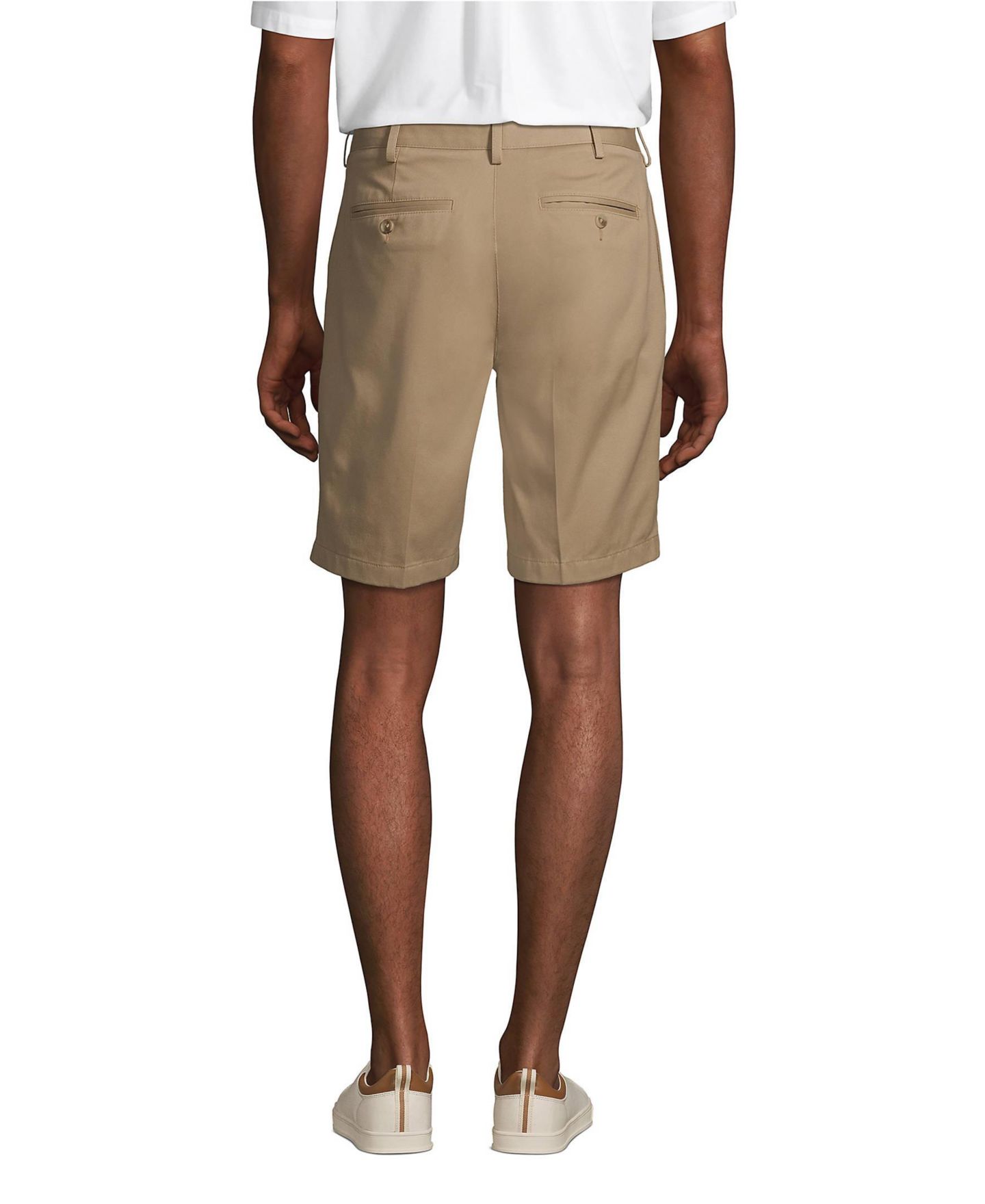Мужские шорты Lands' End 9" Traditional Fit No Iron Chino, цвет: Хаки — фото 3