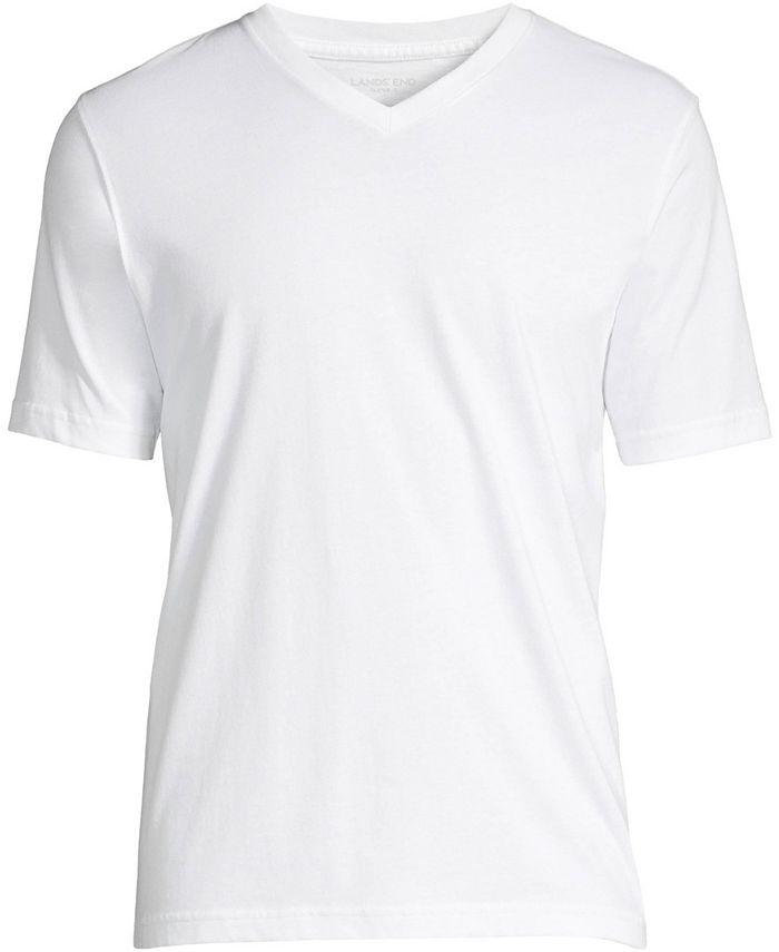 Lands' End Men's Big & Tall Super-T Short Sleeve V-Neck T-Shirt - Macy's