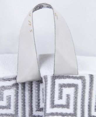 Athens Cotton with Greek Scroll and Floral Pattern, 4 Piece Bath Towel Set