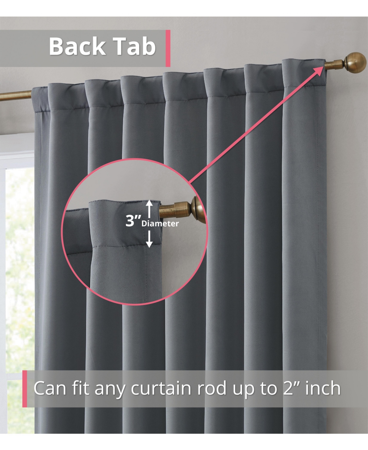 Hlc.me Hamilton 100% Complete Blackout Lined Drapery with Heavy Double Layer Thermal Insulated Energy Smart Rod Pocket Back Tab Window Curtains for Be