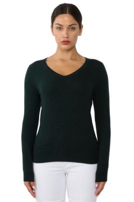 Women's 100% Pure Cashmere Long Sleeve Pullover V Neck Sweater