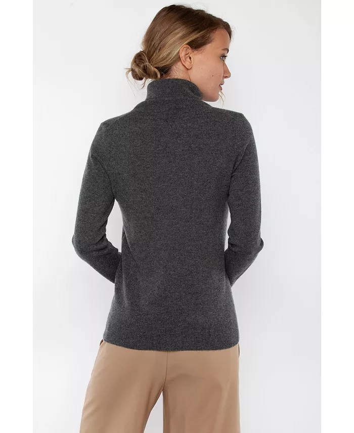 Women's 100% Pure Cashmere Long Sleeve Turtleneck Pullover Sweater - thumbnail 5