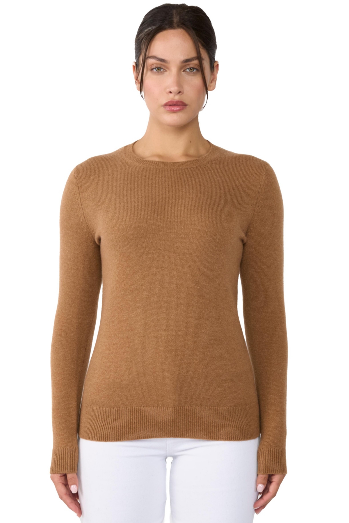 Jennie Liu 100% Pure Cashmere Extra-ply Cozy Long Sleeve Crew Neck Sweater