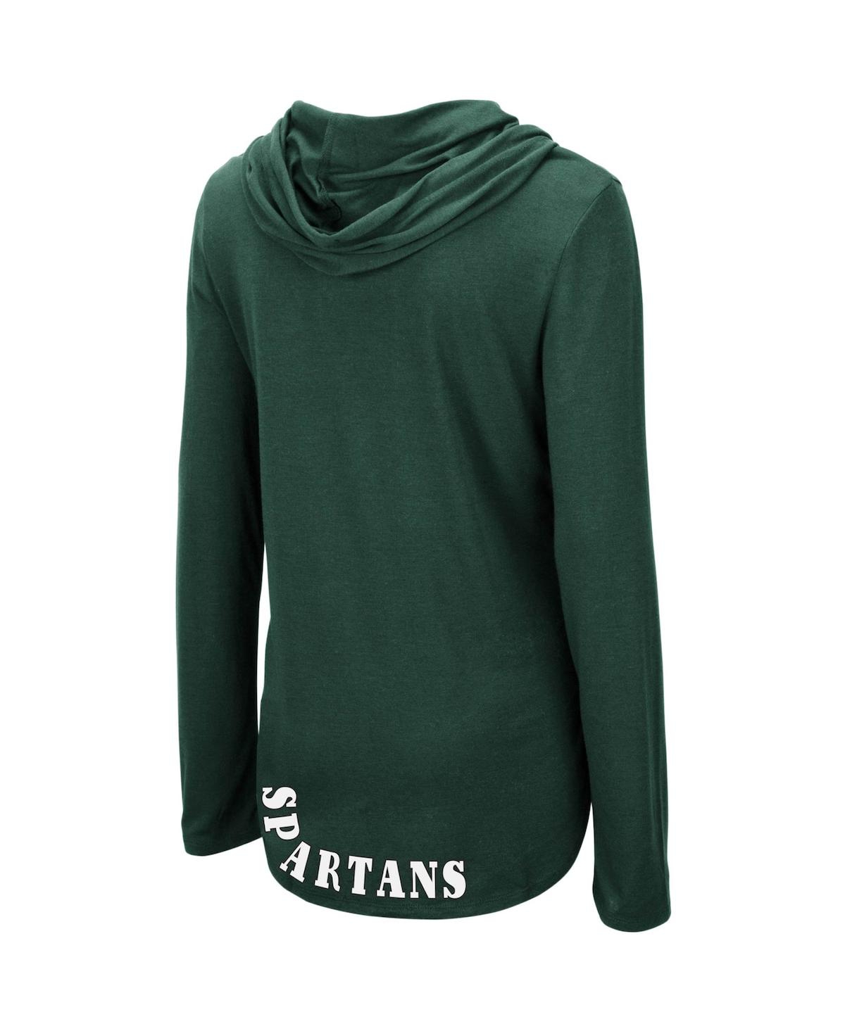 Women's ColosseumMichigan State Spartans My Lover Lightweight Hooded Long Sleeve T-shirt - Green