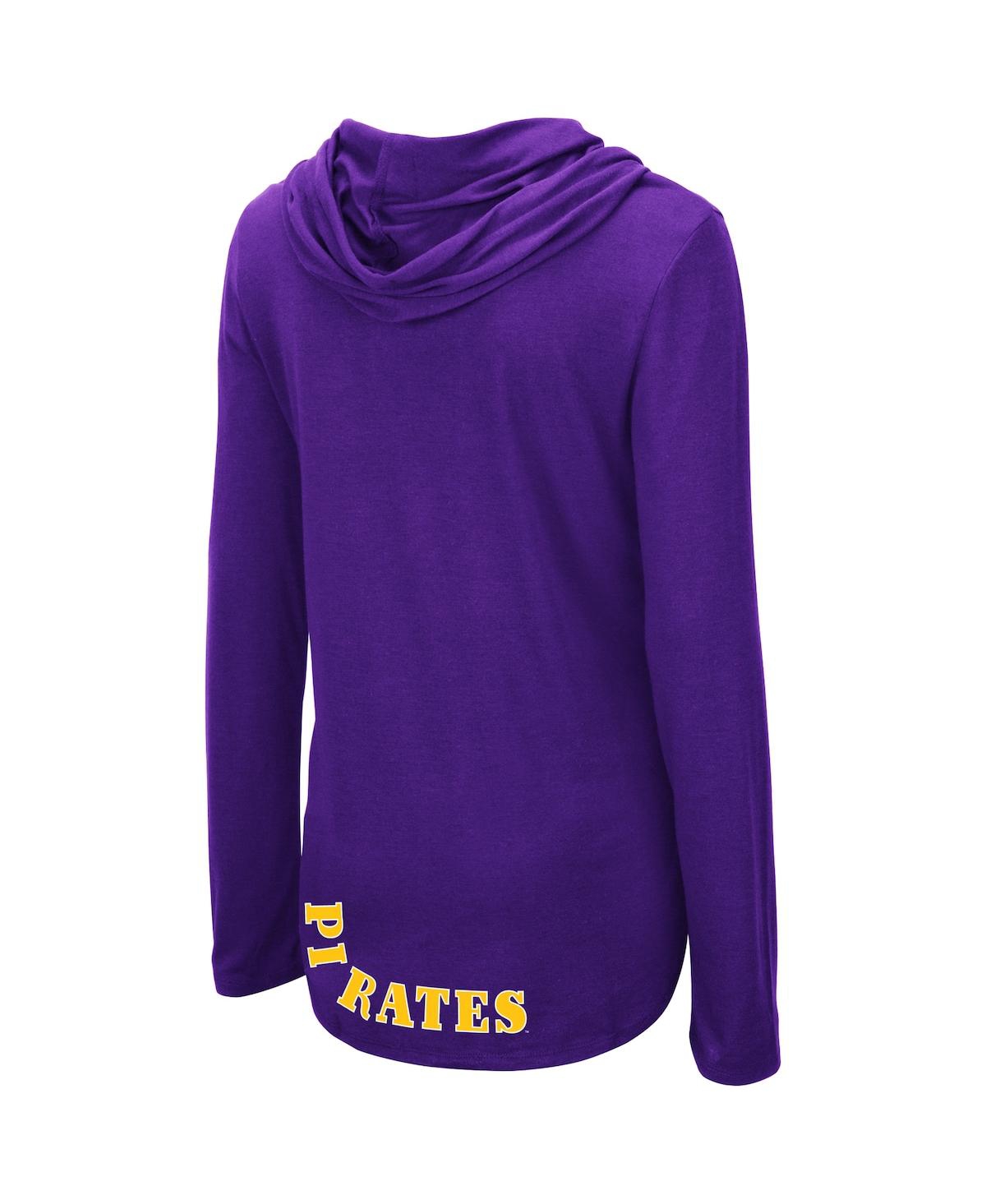 Women's ColosseumEcu Pirates My Lover Lightweight Hooded Long Sleeve T-shirt - Purple