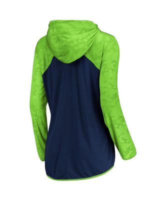 Women's College Navy Seattle Seahawks Forever Fan Logo Full-Zip Hoodie