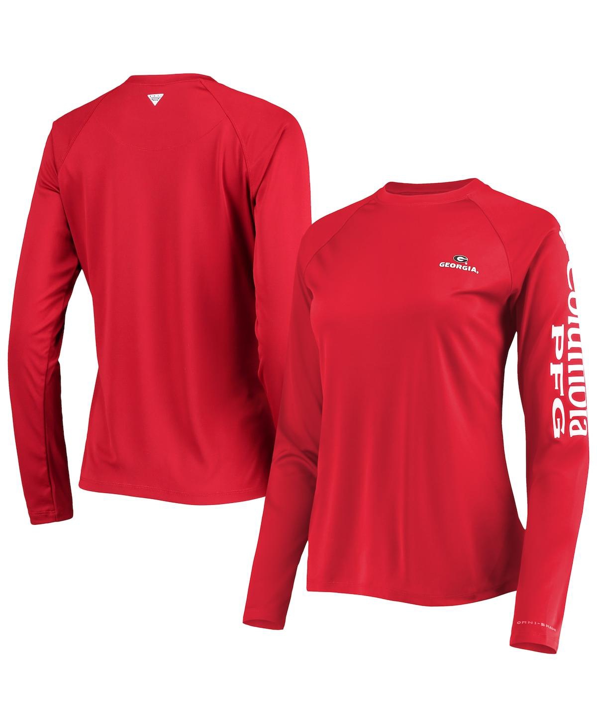 Women's Columbia Red Georgia Bulldogs Pfg Tidal Long Sleeve T-shirt - Red