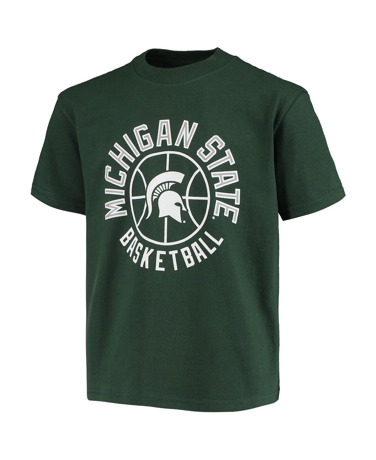 Shop Champion Big Boys  Green Michigan State Spartans Basketball T-shirt