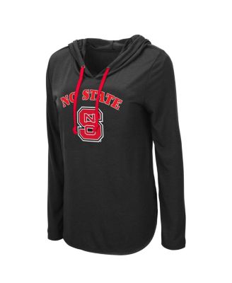Women's Black NC State Wolfpack My Lover Lightweight Hooded Long Sleeve T-shirt