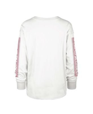 Women's White Distressed Oklahoma Sooners Statement SOA 3-Hit Long Sleeve T-shirt