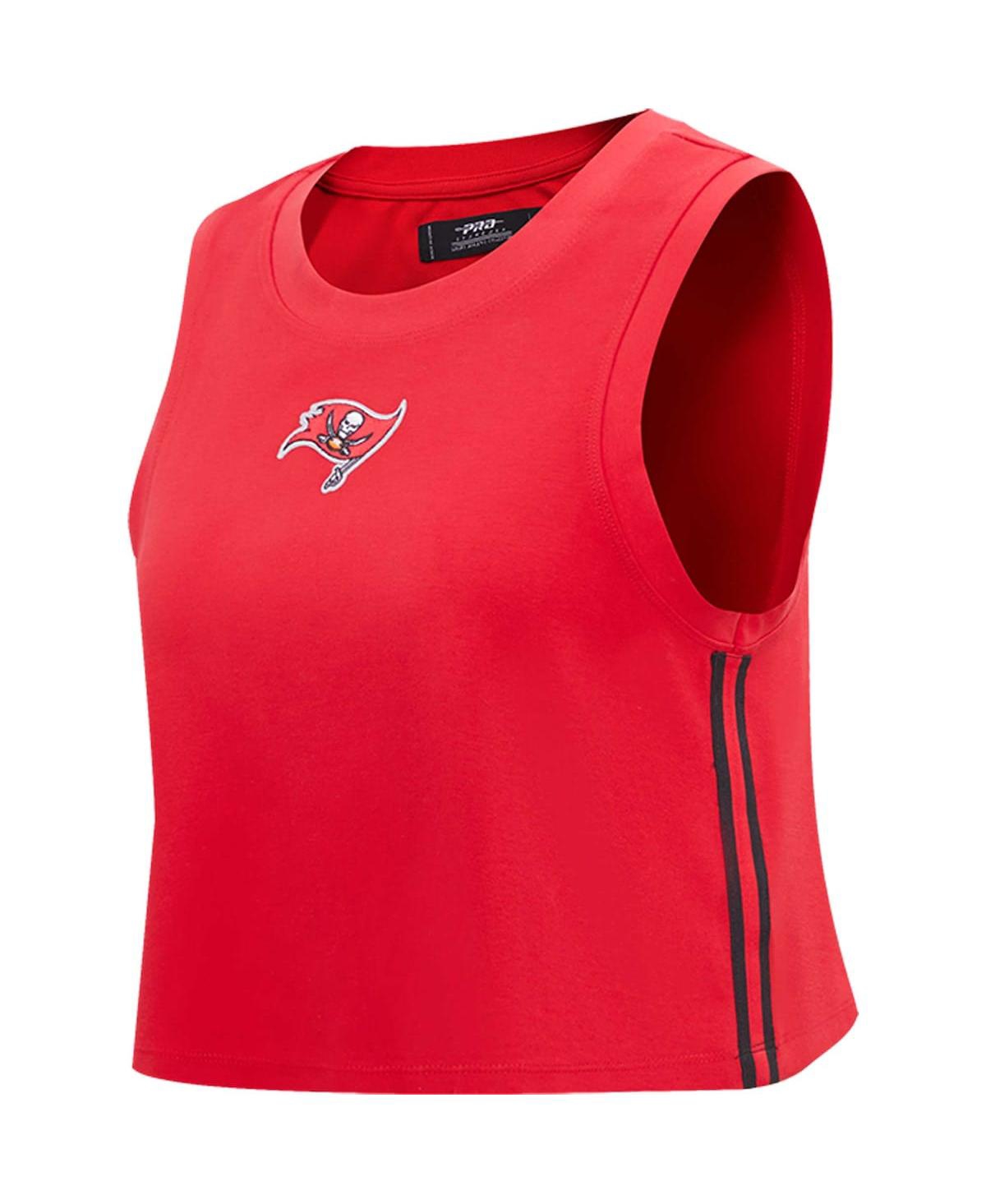 Pro Standard Red Tampa Bay Buccaneers Ombre Wordmark Classic Cropped Tank Top In Red