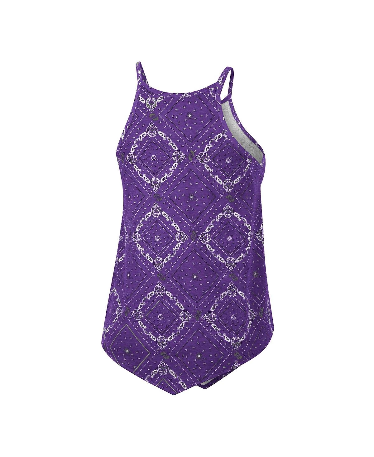 Colosseum Women's  X Wrangler Purple Distressed Lsu Tigers Bandana Tank Top In Purple